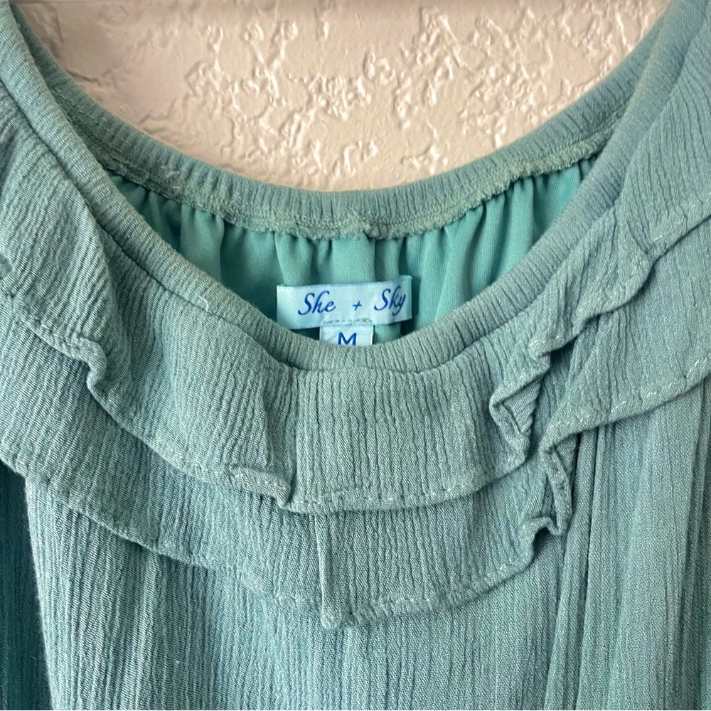Teal Ruffle Dress - Picture 6 of 6